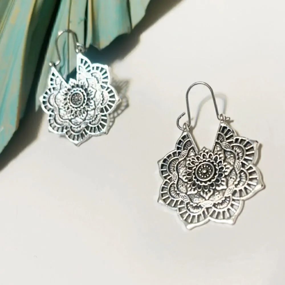 Boho hoop earrings #895